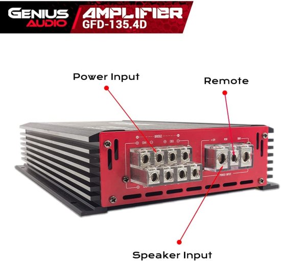 Genius Audio GFD-135.4D Compact フルレンジ カーアンプ Multiチャンネル 2100W Max Class D Amp 2 Ohm Stable with Power Protection システム and_2