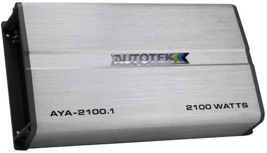 Autotek AYA-2100.1 Alloy シリーズ Mono サブウーファー カーオーディオ アンプ (Silver) ? Class A/B Amp 2100W Wired Bass Remote I