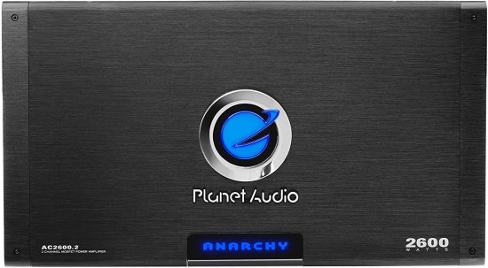 Planet Audio AC2600.2 2 チャンネル カーアンプ - 2600W, フルレンジ, Class A/B, 2-4 Ohm Stable, Mosfet Power Supply, Bridgeable
