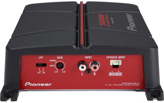 Pioneer GM-A3702 2チャンネル Bridgeable アンプ ,Black/red