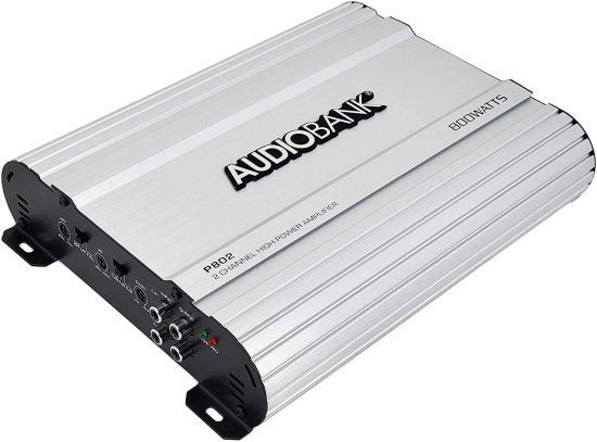 Audiobank 2 チャンネルs 800W Bridgedable カーオーディオ ステレオ アンプ P802 Heavy-Duty Aluminum Alloy Heatsink | Class A-B Operation Remote