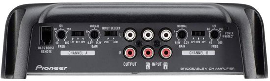 PIONEER 4CH AMP/150WX4/BASSBOOST REM, Black (GM-D8704)