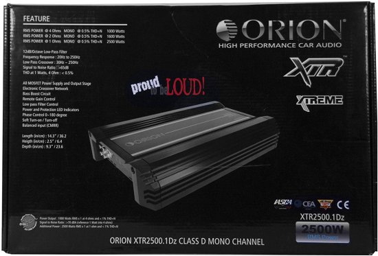 Orion XTR2500.1DZ Class D モノブロック アンプ 1チャンネル Car ステレオ 2500W RMS_5