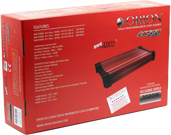ORION HCCA30001DSPLX Serie Class D SPLX Mono アンプ 3000WW RMS ステレオ Car Amp 2022_4