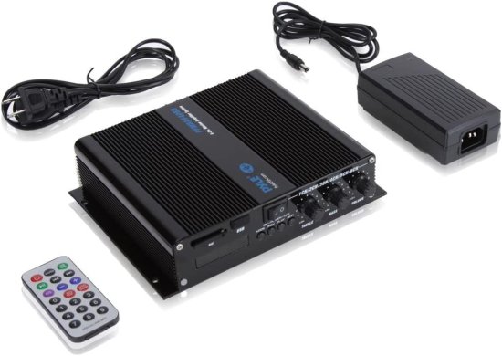 Pyle 6-チャンネル Audio Marine アンプ - Compact Power 600W RMS 4 OHM フルレンジ ステレオ with Volume Bass Treble Rotary Control - Wireless B