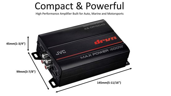 JVC KS-DR1004D 400W 4チャンネル Bridgeable アンプ for Car & Marine and RZR/ATV/UTV/Cart Motorsports