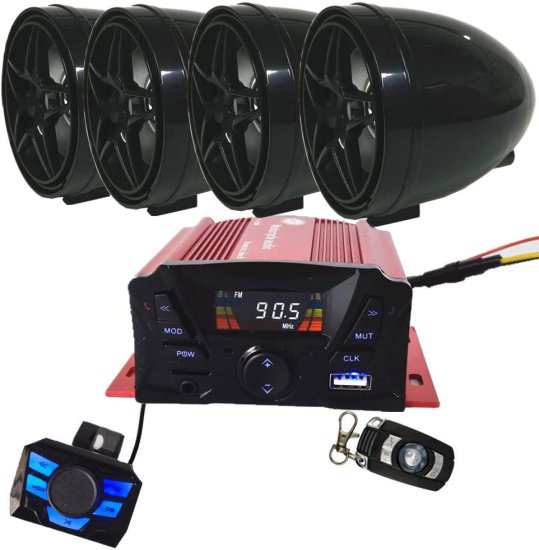 12V 4 チャンネル UTV ATV Golf Cart Motorcycle 防水 Bluetooth ...