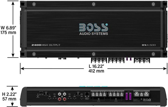 BOSS Audio システム OX4.600 4 Onyx シリーズ カーオーディオ ステレオ アンプ ? 2400 High Output, 4 チャンネル, Class A/B, Low/High Level Input_3