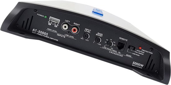 Audiotek AT5000S 2 チャンネル ステレオ カーアンプ - 5000W, 2 Ohm Stable, LED Indicator, フルレンジ, Bass Knob Included, Great for スピーカー_3
