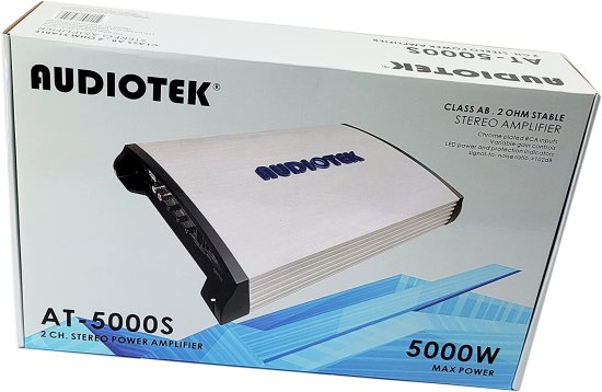Audiotek AT5000S 2 チャンネル ステレオ カーアンプ - 5000W, 2 Ohm Stable, LED Indicator, フルレンジ, Bass Knob Included, Great for スピーカー_6