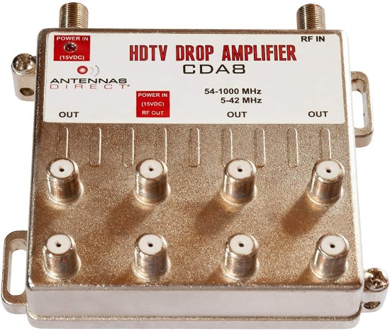 Antennas Direct 8-Port TV Distribution アンプ, Connect up to 8 Televisions to 1 Antenna, Power Supply, コアキシャル Cable, For Indoor Use, 4