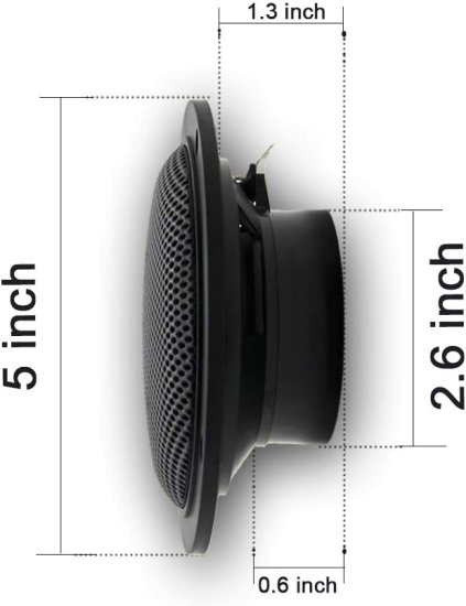 Arrer 4 Inch Dual Marine スピーカー-Waterproof Outdoor Audio ステレオ Sound スピーカー with 160Watts Power, Handling for Boat, car,Motorcycl_2