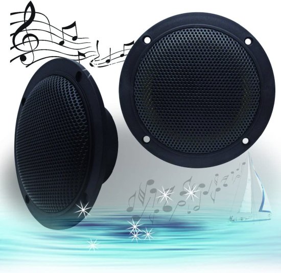Arrer 4 Inch Dual Marine スピーカー-Waterproof Outdoor Audio ステレオ Sound スピーカー with 160Watts Power, Handling for Boat, car,Motorcycl_3