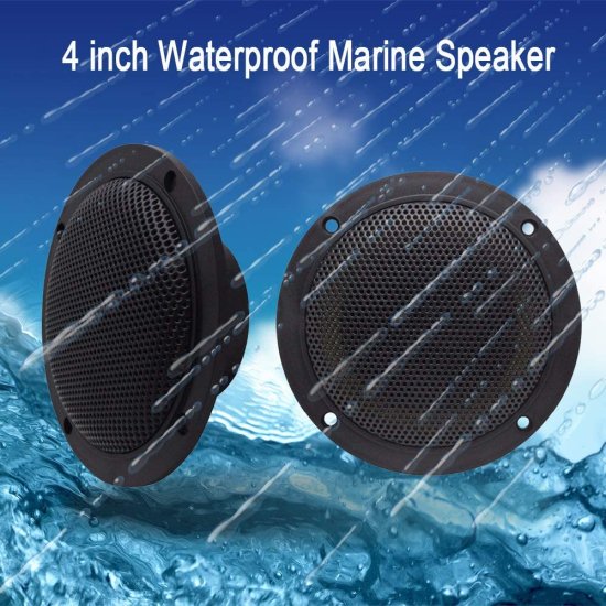 Arrer 4 Inch Dual Marine スピーカー-Waterproof Outdoor Audio ステレオ Sound スピーカー with 160Watts Power, Handling for Boat, car,Motorcycl_4