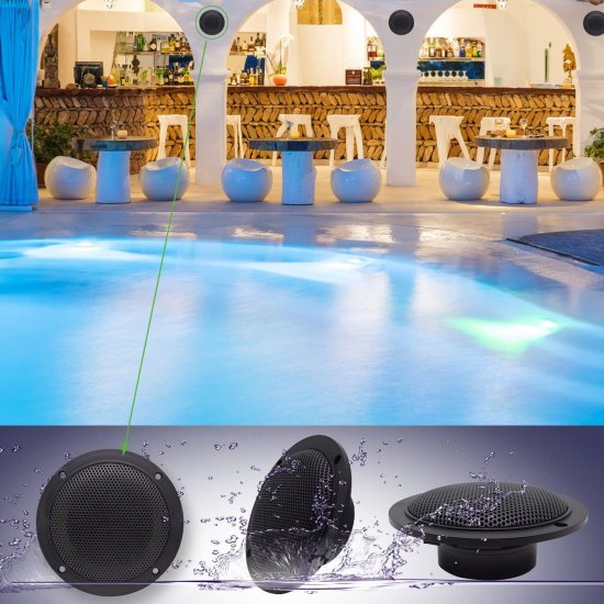 Arrer 4 Inch Dual Marine スピーカー-Waterproof Outdoor Audio ステレオ Sound スピーカー with 160Watts Power, Handling for Boat, car,Motorcycl_5