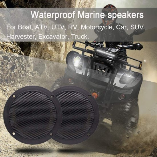Arrer 4 Inch Dual Marine スピーカー-Waterproof Outdoor Audio ステレオ Sound スピーカー with 160Watts Power, Handling for Boat, car,Motorcycl_8