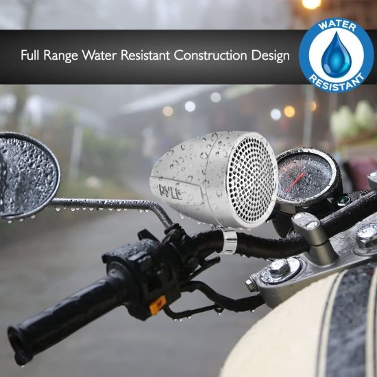 Pyle 600W 防水 Motorcycle スピーカー and アンプ システム w/ Four 3 Inch Waterproof スピーカー, AUX IN - Handlebar Mount ATV Mini ステレオ Au_4