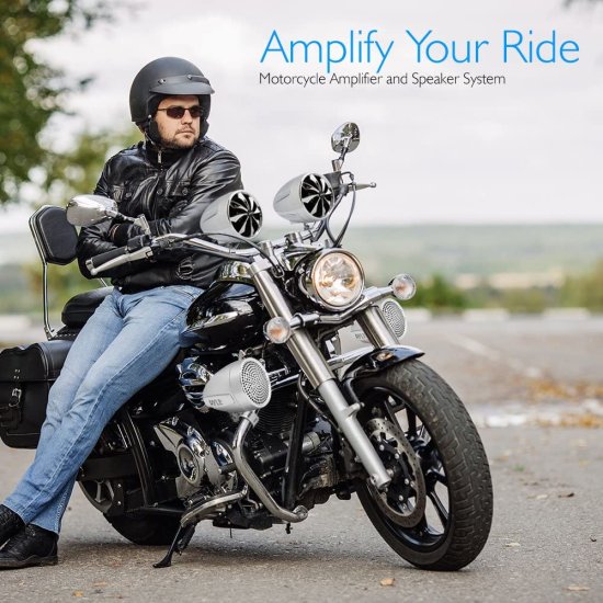 Pyle 600W 防水 Motorcycle スピーカー and アンプ システム w/ Four 3 Inch Waterproof スピーカー, AUX IN - Handlebar Mount ATV Mini ステレオ Au_6