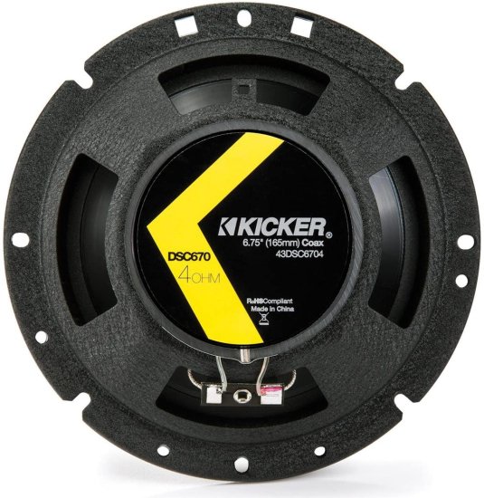 2 Kicker 43DSC6704 D-シリーズ 6.75" 240W 2-Way 4-Ohm カーオーディオ コアキシャルスピーカー