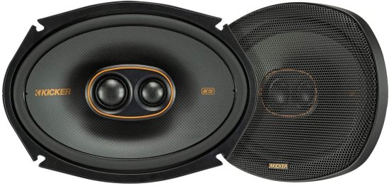 Kicker 47KSC69304 KS シリーズ Automotive カーオーディオ 6x9 Inch 150W and 4 Ohm 3 Way Triaxial フルレンジ スピーカー with Thin Mount Grille