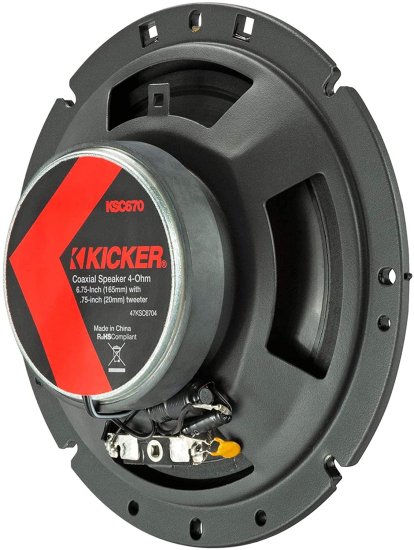 KICKER 47KSC6704 6.75 Inch KS シリーズ 2 Way コアキシャル ミッドレンジ スピーカー with Rubber Surrounds and Silk Dome ツイーター for カーオ_3
