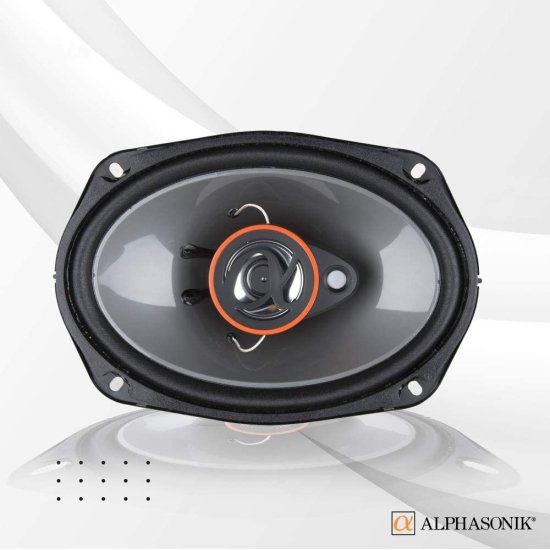 Two ペア of Alphasonik AS68 6x8 inch 350W Max 3-Way カーオーディオ フルレンジ コアキシャルスピーカー with Universal Mounting Holes for Easy_4