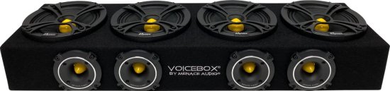 カーオーディオ ミッドレンジ エンクロージャー 4 x 6.5 2000Watts VOICEBOX? by Menace Audio? (MA-VB6525-4Y) Yellowの通販は