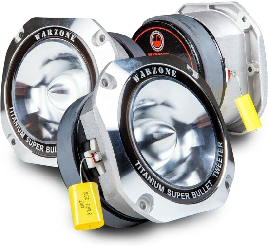 2X Gravity WZ50TW 1500W Heavy Duty Titanium Super ツイーター Loud スピーカー 4-Ohms - ペア (2 Pieces) for Car, Van, ATV, Motorcycle, and Com