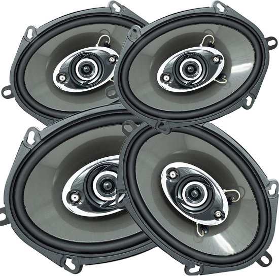 4X Audiotek K7 5x7 / 6x8 in 4-Way 380W コアキシャル カースピーカー CEA Rated 4 Ohm for Car RV ATV Motorcyle (2 ペア) (4 スピ