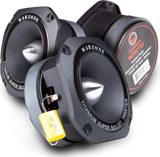 2X Gravity WZ50TW 1500W Heavy Duty Titanium Super ツイーター Loud スピーカー 4-Ohms for Car, Van, ATV, Motorcycle, and Competition (ペア) (B