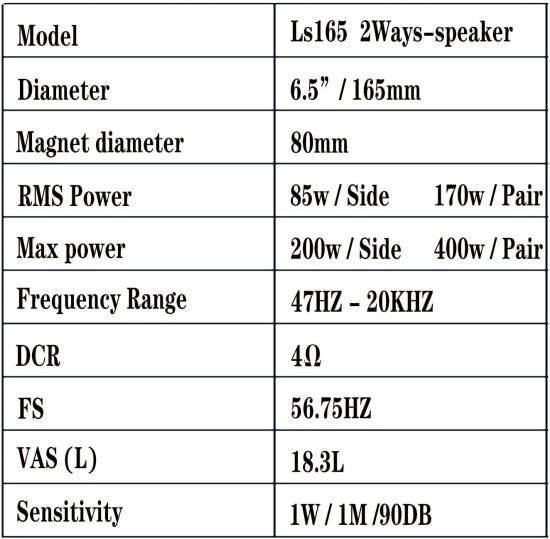 MTS Audio 6.5'' LS165 4-スピーカー 400W コンポーネント カースピーカー システム,Set of 4…_6