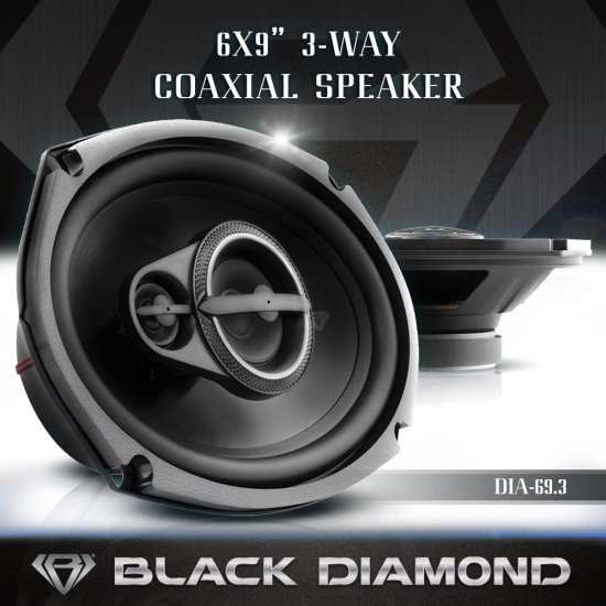 Black Diamond DIA-69.3 6 x 9 コアキシャル カースピーカー 3 -Way