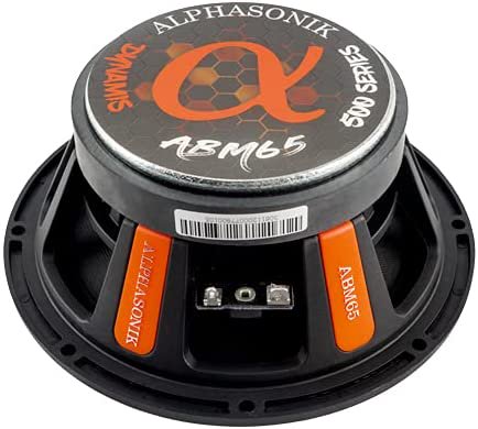 Alphasonik 1 ペア of ABM65 DYNAMIS シリーズ 6.5" 600W Max 150W RMS Mid-Range カーオーディオ スピーカー 4-Ohm Cloth Surround, Non Pressed Pap_5