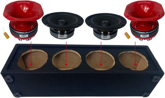 VOICEBOX? by Menace Audio? MA-VDB175X4-65RD 2" Compression Driver & 6.5" ミッドレンジ エンクロージャー_1