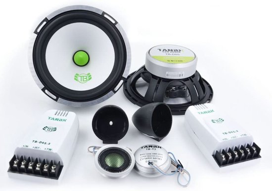 MIYUE 6.5" Car コンポーネント スピーカー 2-Way フルレンジ Audio システム ミッドレンジ スピーカー with ツイーター 320W 4OHMS Aluminum Cone(TB