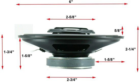 4X Gravity SGR464 4x6-Inch 4-Way 180W Peak Power CEA Rated カーオーディオ フルレンジ スピーカー Made with Alpha Cellulose Cones 