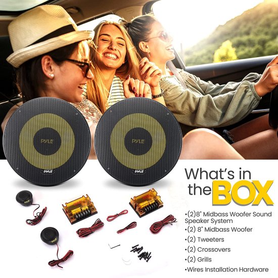 Car Midbass スピーカーシステム - Pro 8" 600W 4 Ohm Mid-Bass コンポーネント Woofer Audio Sound スピーカー for Car ステレオ w/ 40oz Magnet, ツ_2