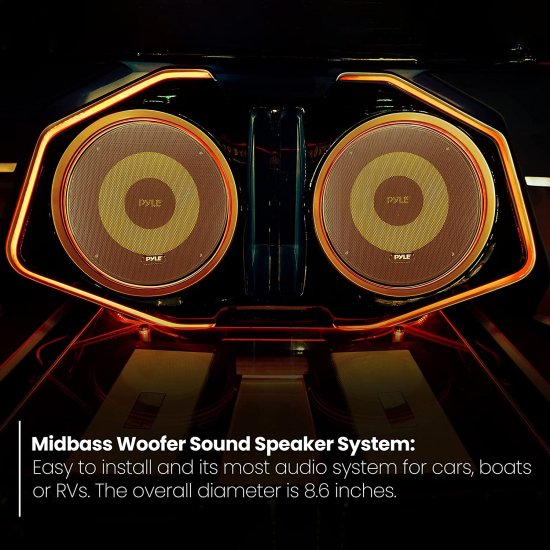 Car Midbass スピーカーシステム - Pro 8" 600W 4 Ohm Mid-Bass コンポーネント Woofer Audio Sound スピーカー for Car ステレオ w/ 40oz Magnet, ツ_5