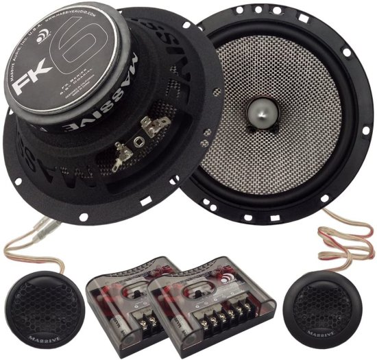 Massive Audio FK6-6.5 Inch 320W Max Hi Quality コンポーネント スピーカー FK シリーズ 20mm Aluminum Dome Ferro Fluid 12dB Linkwitz?Riley