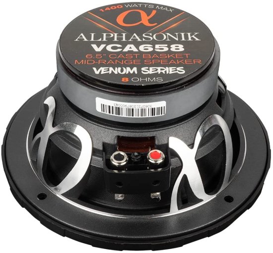 Alphasonik 1 ペア of VCA658 VENUM PRO シリーズ 6.5" 1400W Max 350W RMS Mid-Range カーオーディオ スピーカー 8-Ohm Proprietary Grille, Cast Ba_3