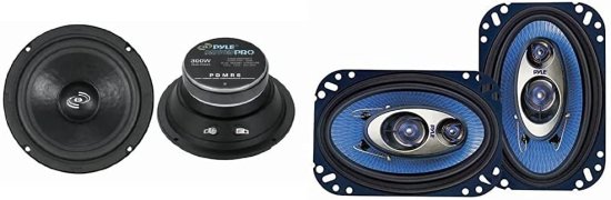 6.5" カーオーディオ スピーカー ミッドレンジ - 300W High Power Sealed Back Mid Range スピーカー システム & 4'' x 6'' Three Way Sound スピーカ