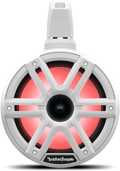 Rockford Fosgate M2WL-8H Color Optix Multicolor LED Lighted 8" 2-Way Marine Wake Tower Cans &amp; Horn スピーカー 300W RMS / 1200W Peak, Stainle_1