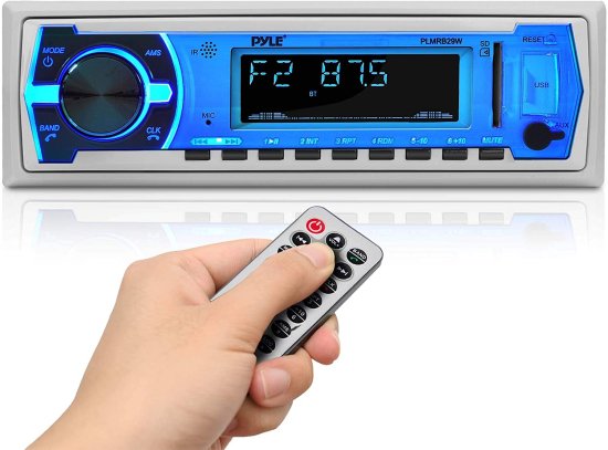 6.5 Inch Dual Marine スピーカー - 2 Way Audio ステレオ Sound システム with 400W Power - 1 ペア - (White) & Marine Bluetooth ステレオ Radio -_4