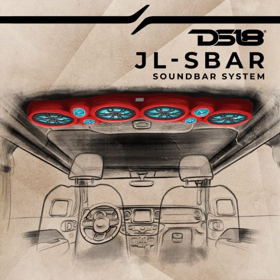 DS18 JL-SBAR Red Jeep Wrangler Overhead Soundbar for JL 2007-2021 Will Accommodate 4 x 8-inch スピーカー, 4 x 1.75-inch ツイーター, (Red)_1