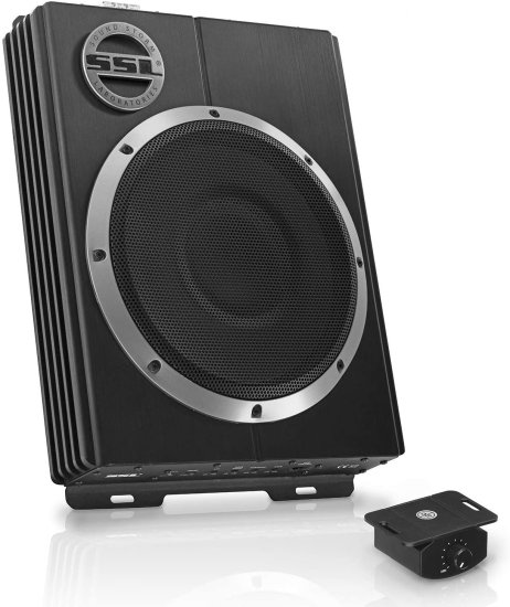 Sound Storm Laboratories LOPRO10 Amplified Car サブウーファー - 1200W Max Power, Low Profile, 10 Inch サブウーファー, Remote サブウーファー