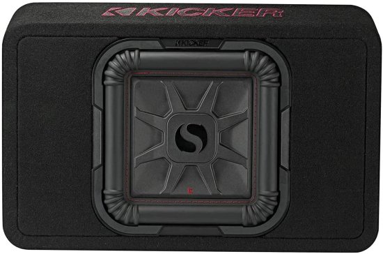 KICKER 46TL7T102 10 Inch 2 Ohm 500W RMS Power and 1000W Peak Power シングル カーオーディオ Thin Profile サブウーファー エンクロージャー, Bla_2