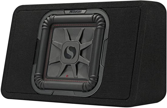 KICKER 46TL7T102 10 Inch 2 Ohm 500W RMS Power and 1000W Peak Power シングル カーオーディオ Thin Profile サブウーファー エンクロージャー, Bla_3