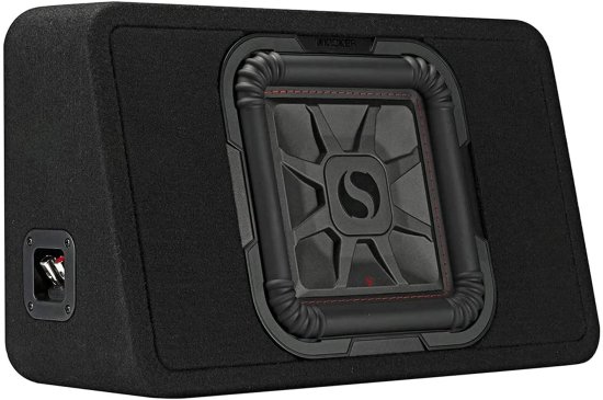 KICKER 46TL7T102 10 Inch 2 Ohm 500W RMS Power and 1000W Peak Power シングル カーオーディオ Thin Profile サブウーファー エンクロージャー, Bla_4