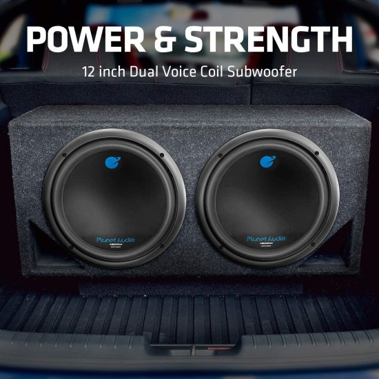 Planet Audio AC12D Car サブウーファー - 1800W Maximum Power, 12 Inch, Dual 4 Ohm Voice Coil, Sold Individually_1