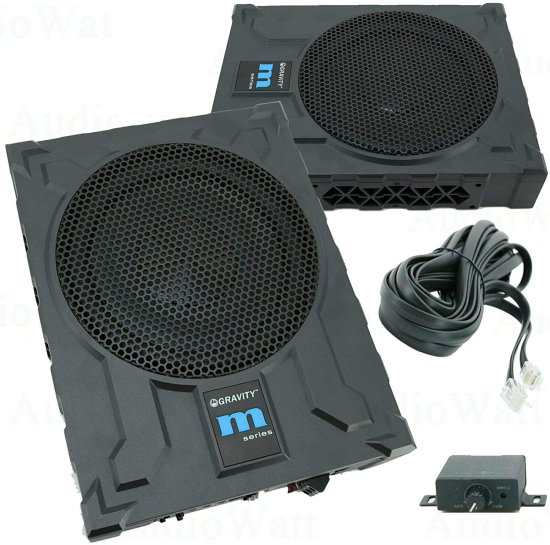 Gravity GRWF10 10-Inch 550W カーオーディオ Under Seat サブウーファー Powerful Loud スピーカー Pro Audio Active Aluminum Super Slim with Highの通販は